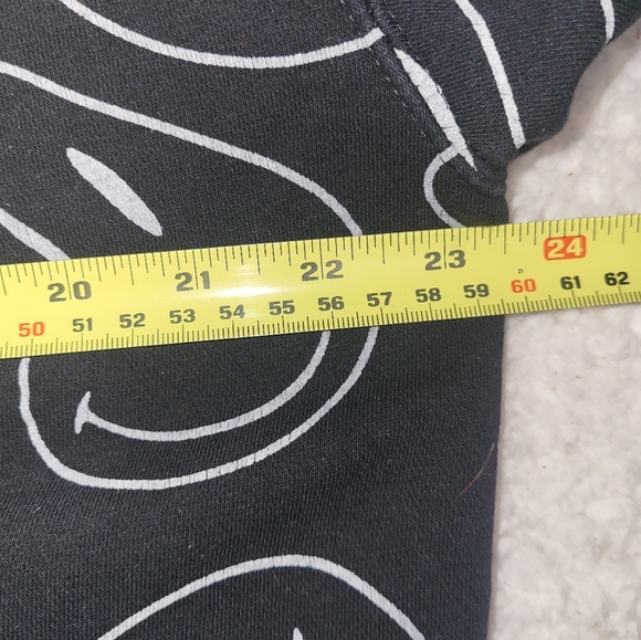 BSR By Samii Ryan Smiley Hoodie Black White Yellow Oversized Size Medium - Picture 5 of 8